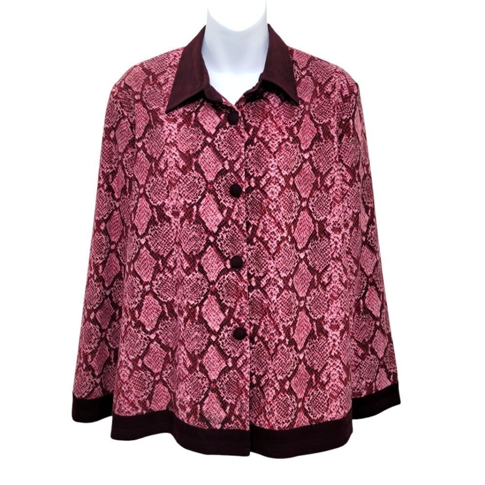 2/$20 Y2K Ruby Red Buttons Down Top Shirt Size: Large